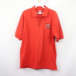 90s Mens Medium World of Coca Cola Polo Shirt Red
